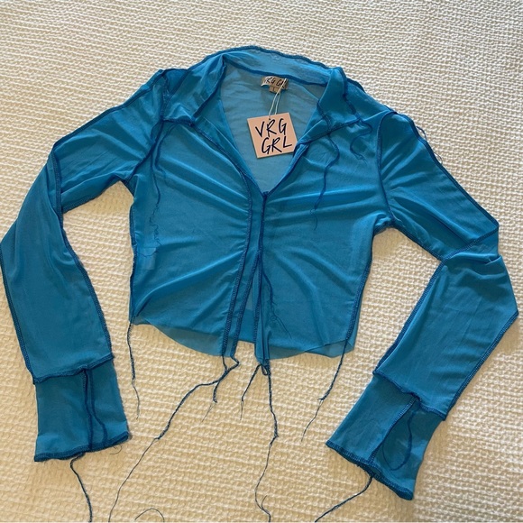 🪼 VRG GRL Go Bold Mesh Top size L NWT - Picture 5 of 6